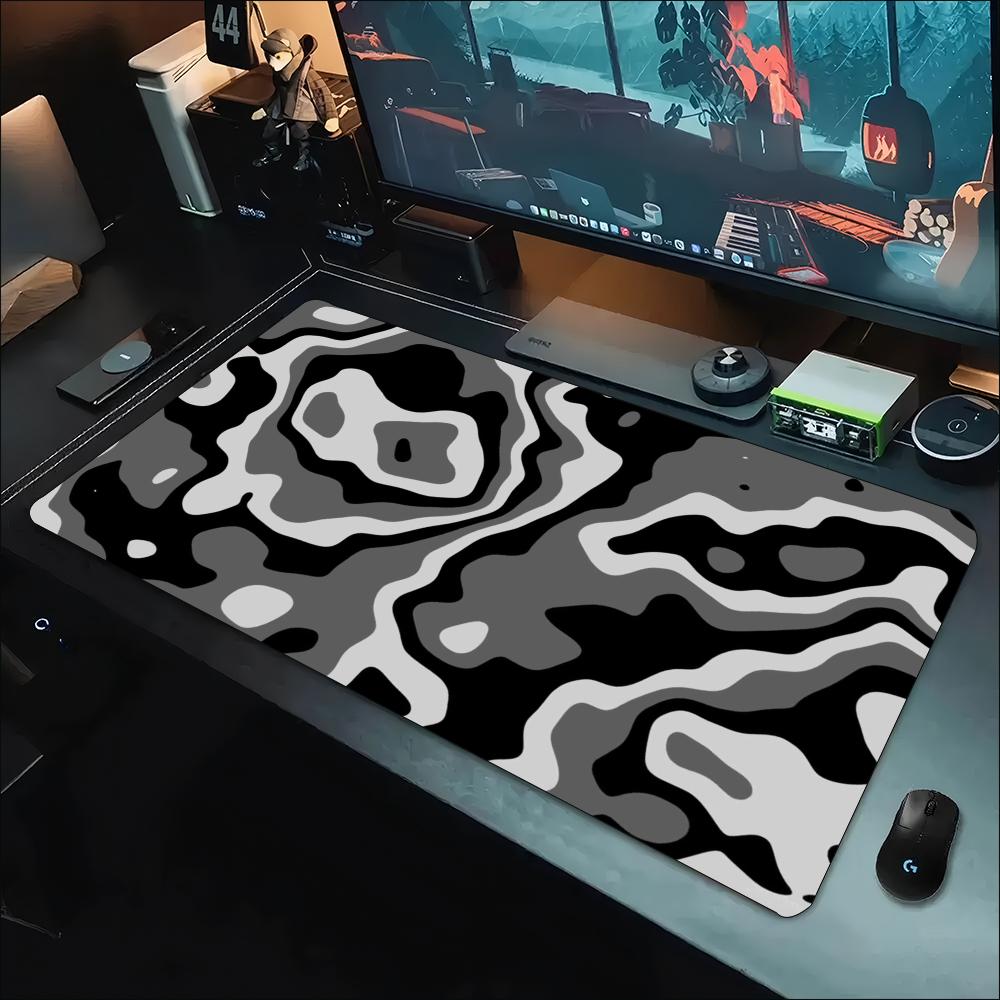Desk Setup Grey - Tapete de Mesa Cinza e Branco