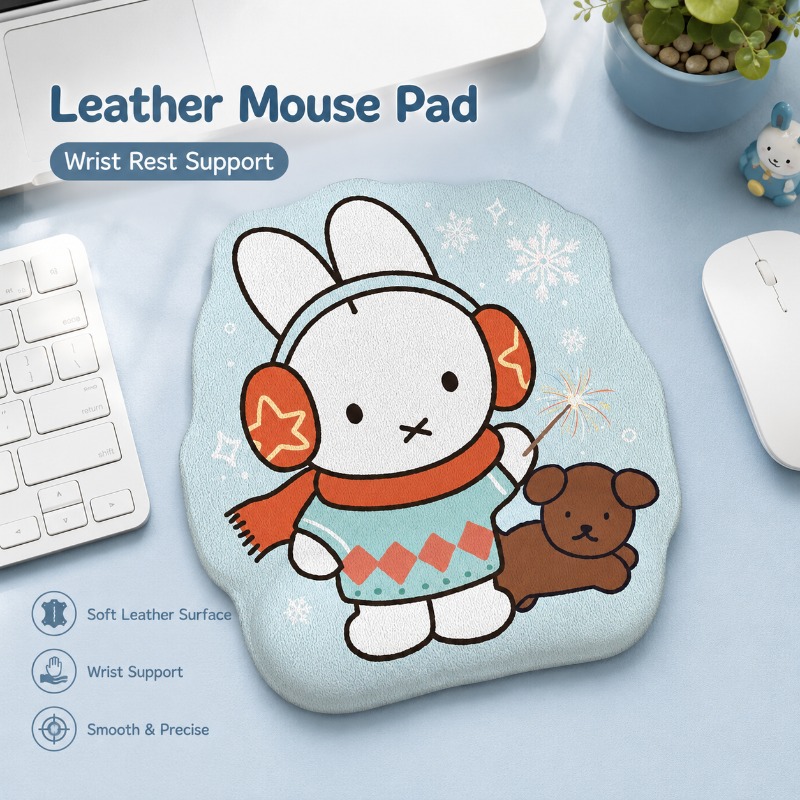 Desk Setup Laptop - Mouse Pad de Couro Anime Miffy