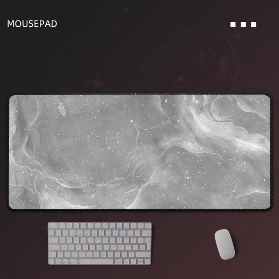 Desk Setup Grey - Mousepad para jogos, mármore cinza, grande,