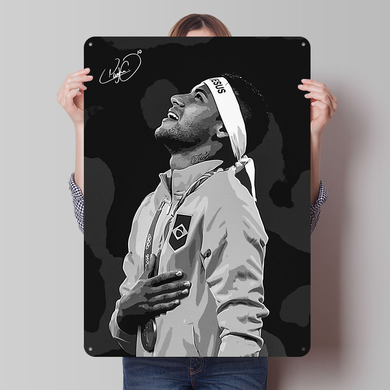 Desk Setup Poster - Neymar Jr. Placa de Metal Vintage