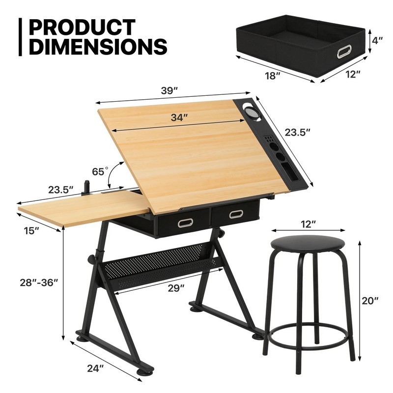 Desk Setup Pc - Mesa de Desenho com Altura Ajustável