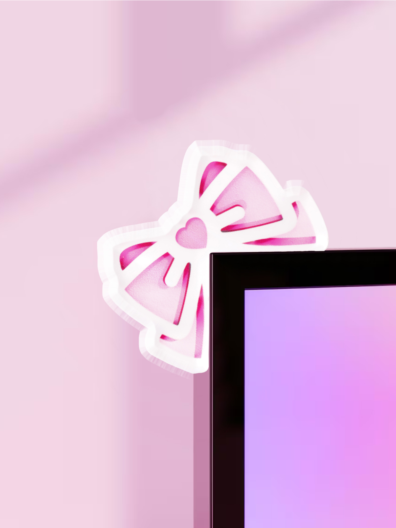 Desk Setup Pc - Kawaii arco monitor decoração rosa acrílico