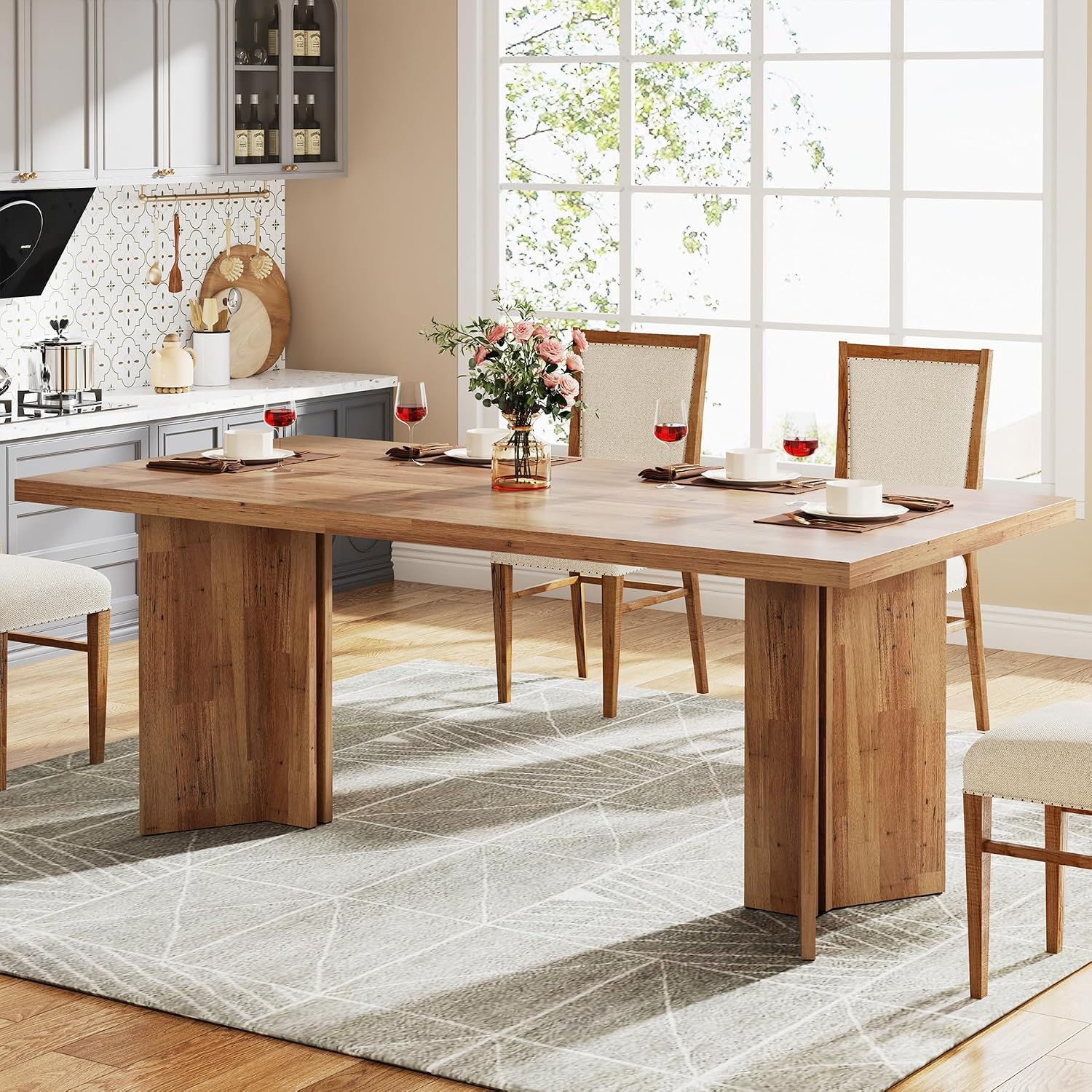 Desk Setup Brown - Mesa de Jantar Retangular Grande de
