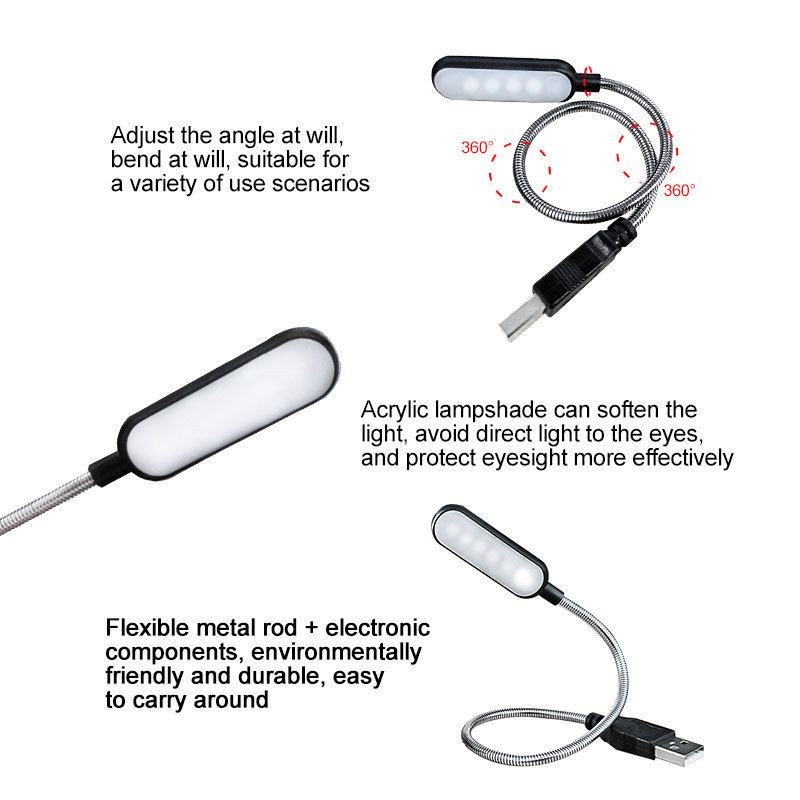 Mini 4 led livro lâmpada portá - Desk Setup Laptop avaliação e preço