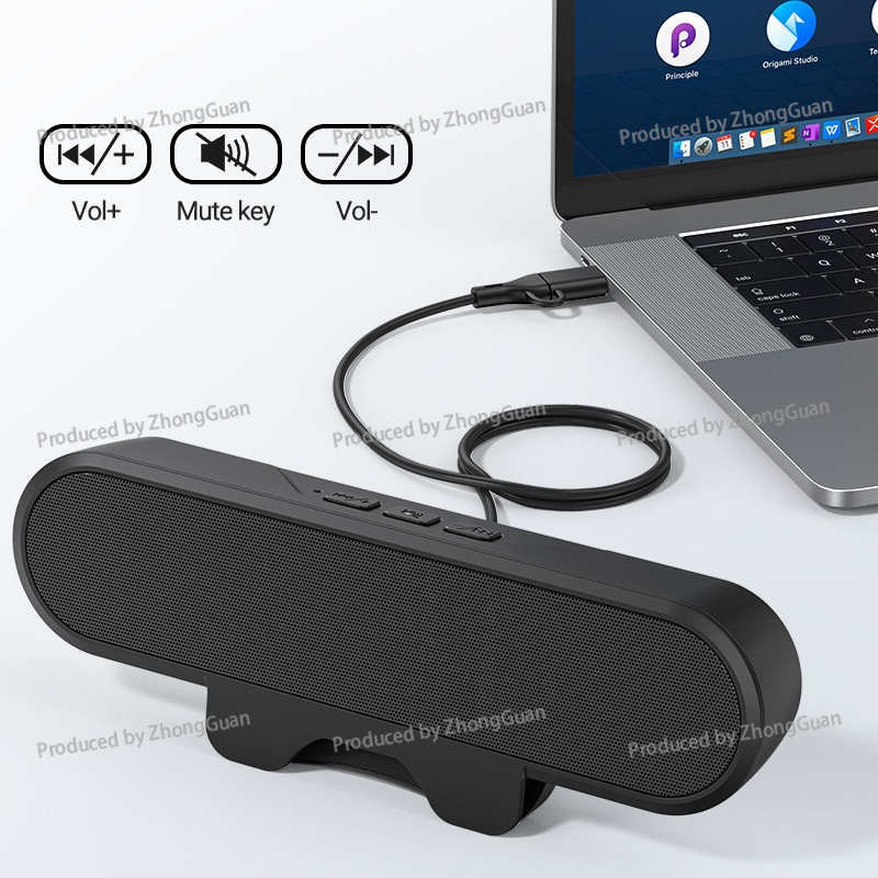 Barra de Som Portátil USB Mz-6 - Desk Setup With Speakers avaliação e preço