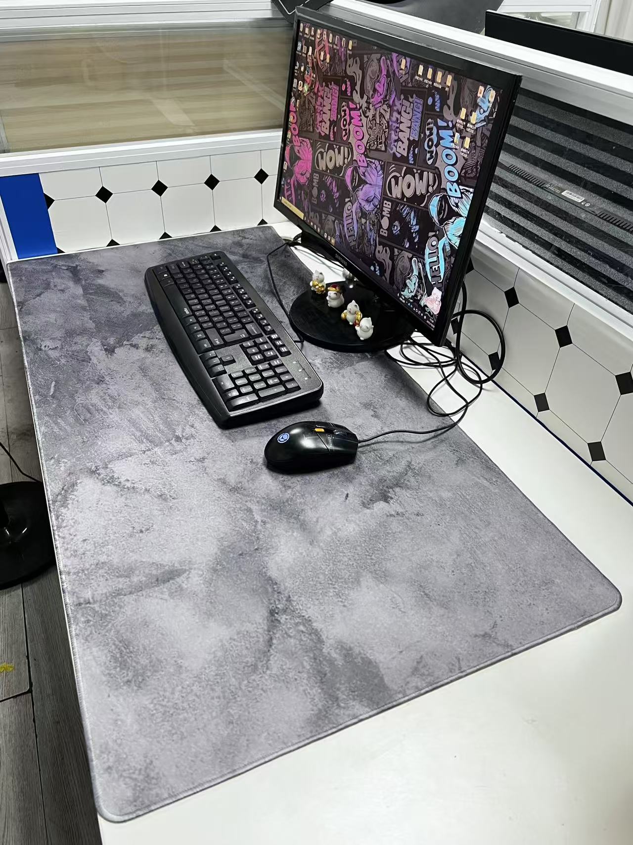 Mármore cinza grande mousepad  - Desk Setup Grey avaliação e preço