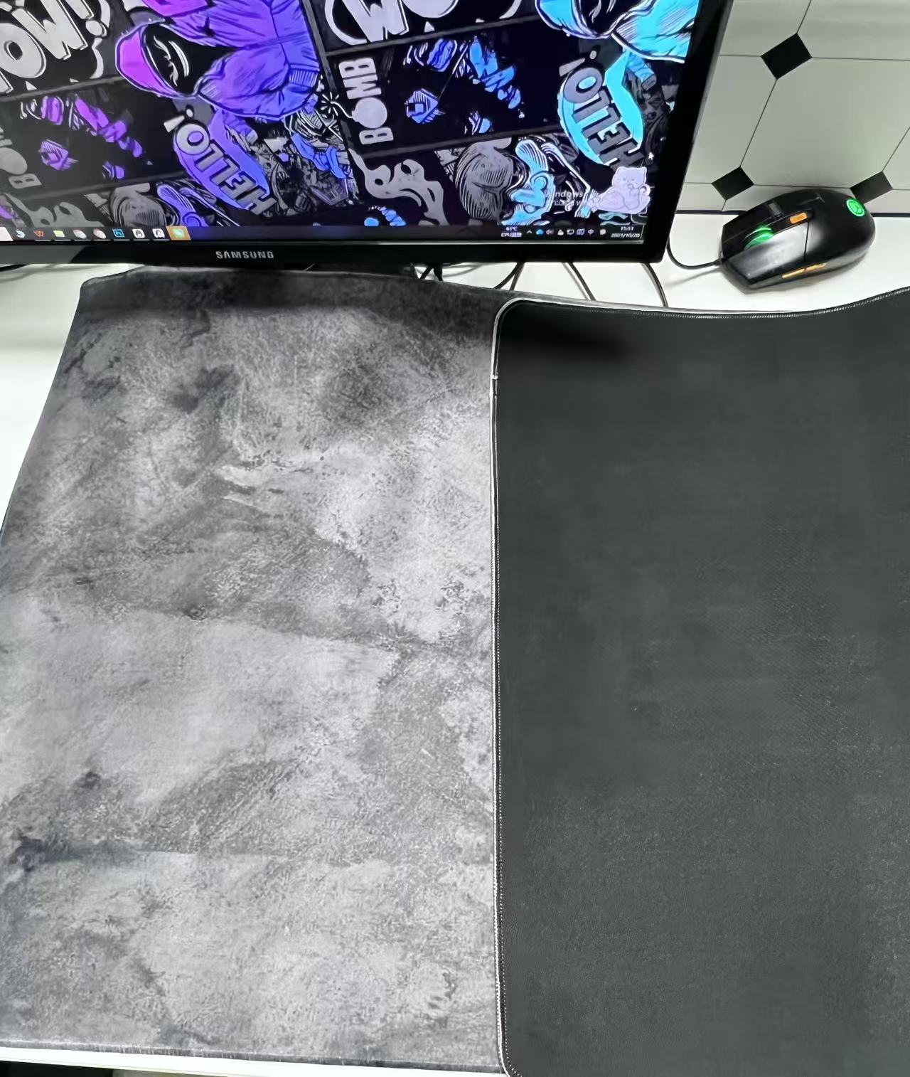 Mármore cinza grande mousepad  - Desk Setup Grey avaliação e preço