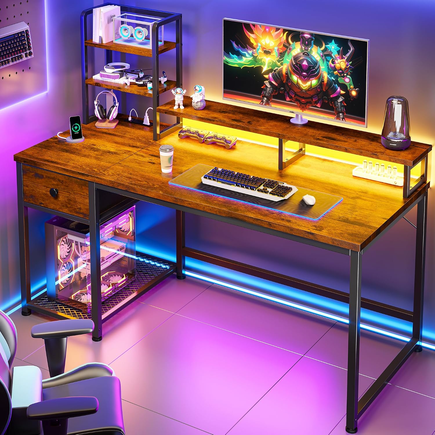 Mesa de Computador Pequena com - Desk Setup Brown avaliação e preço