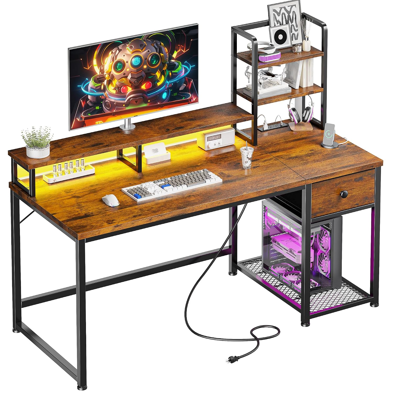 Mesa de Computador Pequena com - Desk Setup Brown avaliação e preço