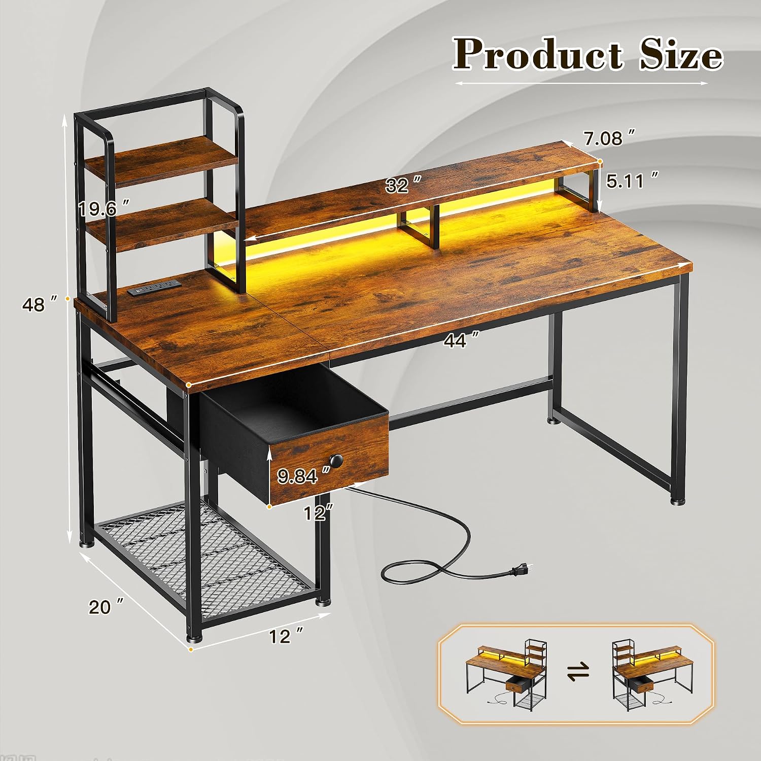 Mesa de Computador Pequena com - Desk Setup Brown avaliação e preço
