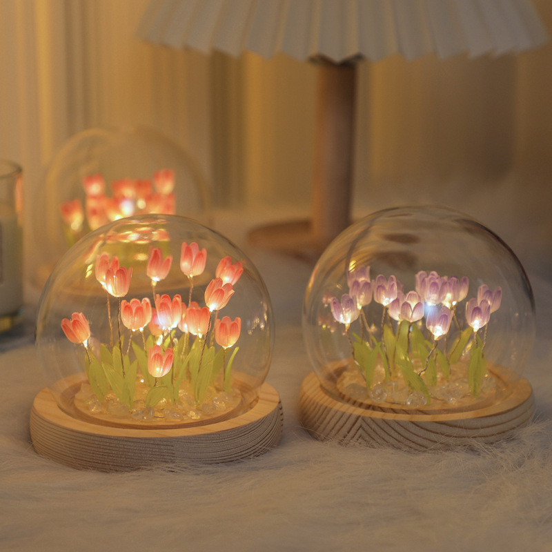 Handmade Tulip Night Light, Cr - Desk Setup Light avaliação e preço