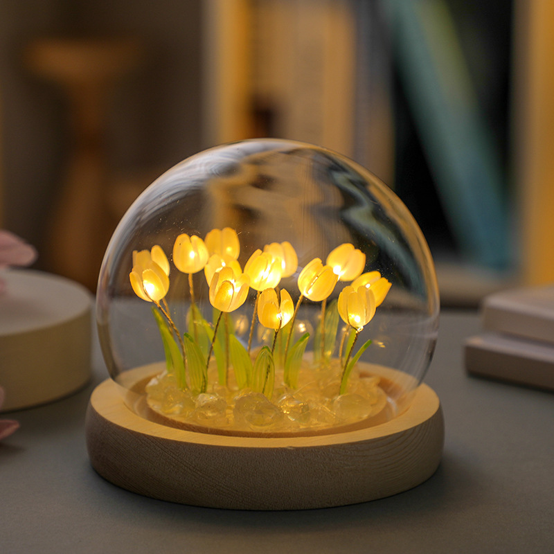 Handmade Tulip Night Light, Cr - Desk Setup Light avaliação e preço