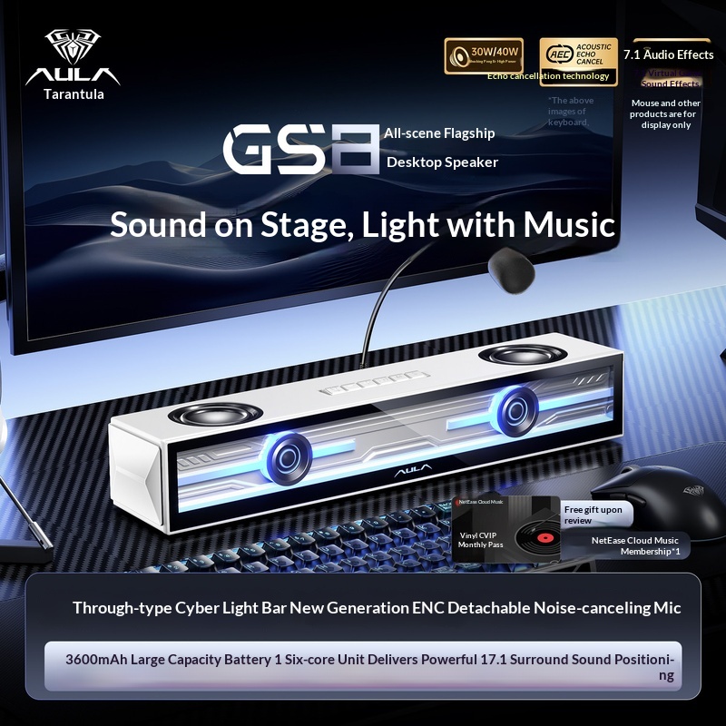 Caixa de Som Gamer Aula GS8 pa - Desk Setup With Speakers avaliação e preço