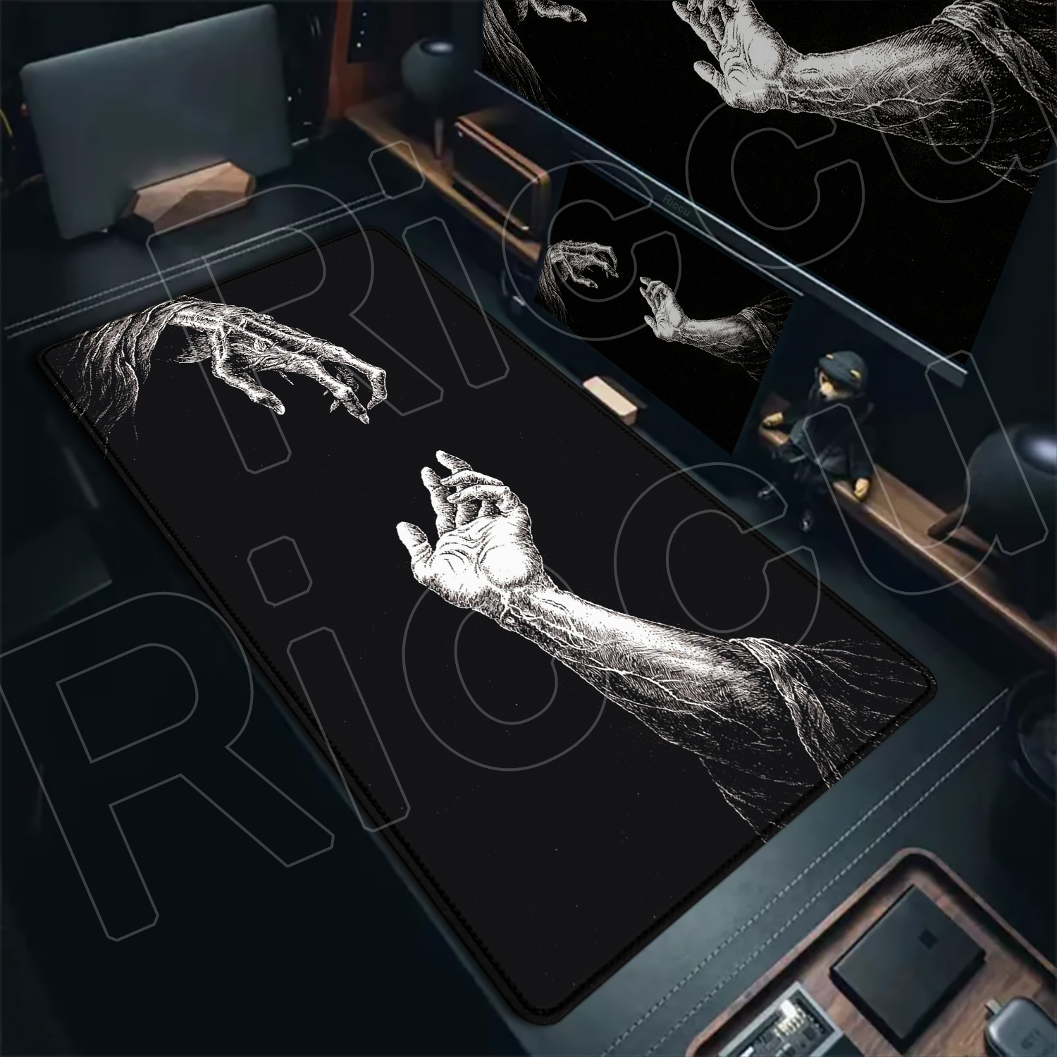 Mouse Pad Grande HD Preto e Br - Desk Setup Art avaliação e preço