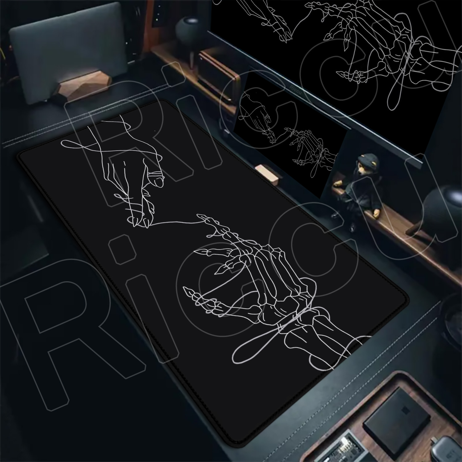 Mouse Pad Grande HD Preto e Br - Desk Setup Art avaliação e preço