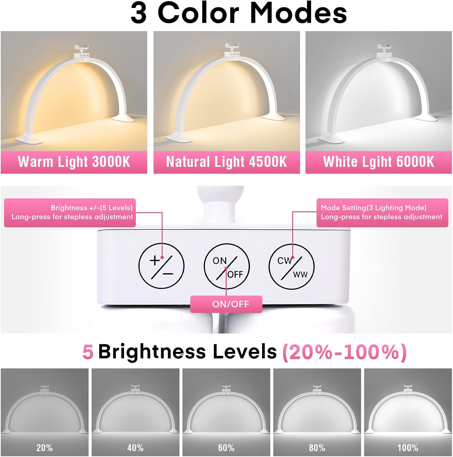 Meia lua luz em forma de u art - Desk Setup Light avaliação e preço
