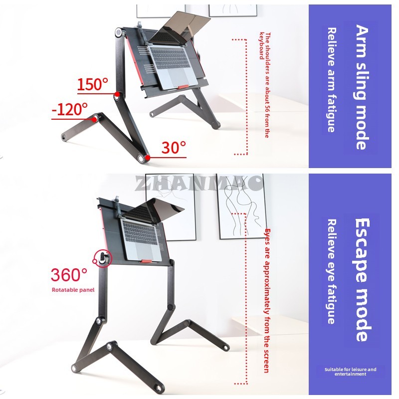 Deitado plano na cama, mesa pa - Desk Setup Laptop avaliação e preço